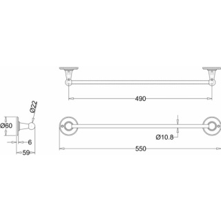 Burlington Single Towel Rail